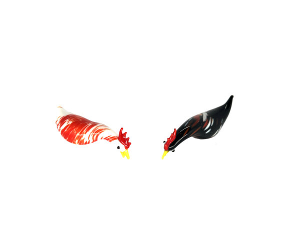 Huhn pickend, 2farb. sort.